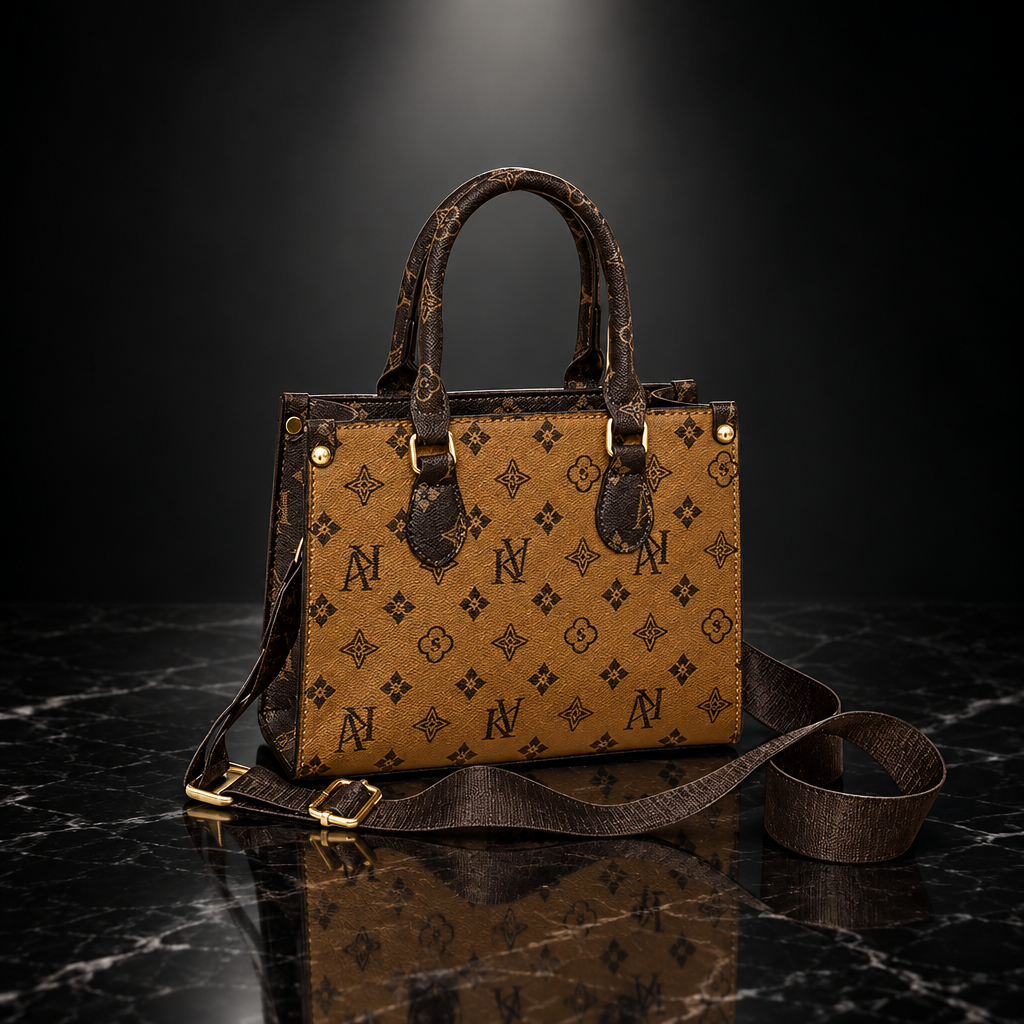 Retro Printed Convertible Handbag