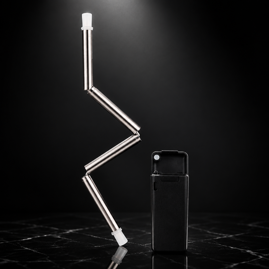 Collapsible Stainless Steel Straw with Case