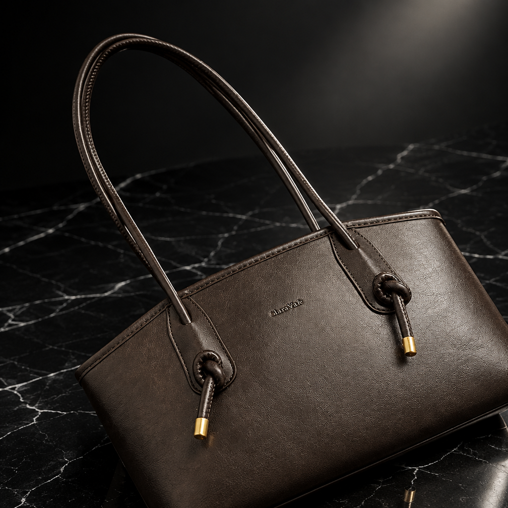 Tassel-Detail Vintage Faux-Leather Shoulder Bag