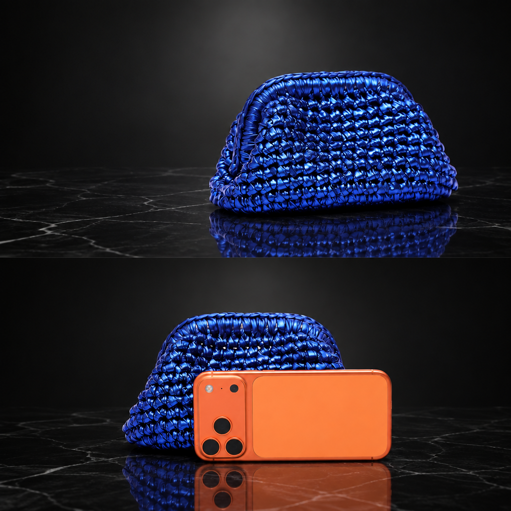 Woven Metallic Clutch Bag