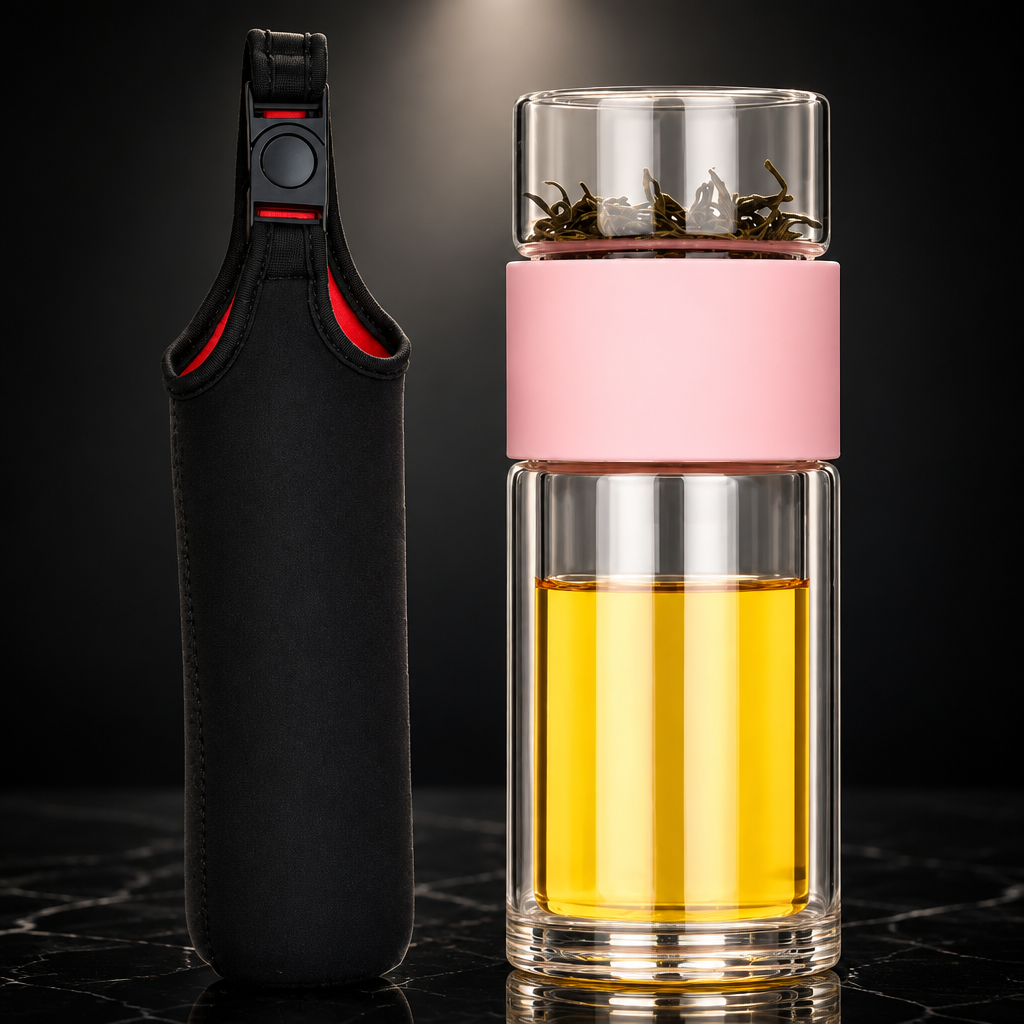 230ml Double-Wall Glass Travel Tea Mug