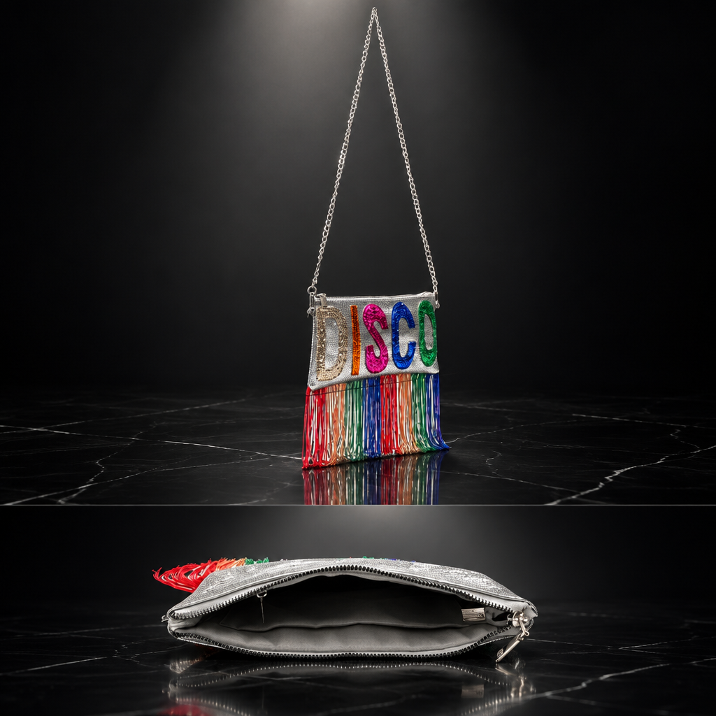 Retro Disco Metallic Clutch Bag