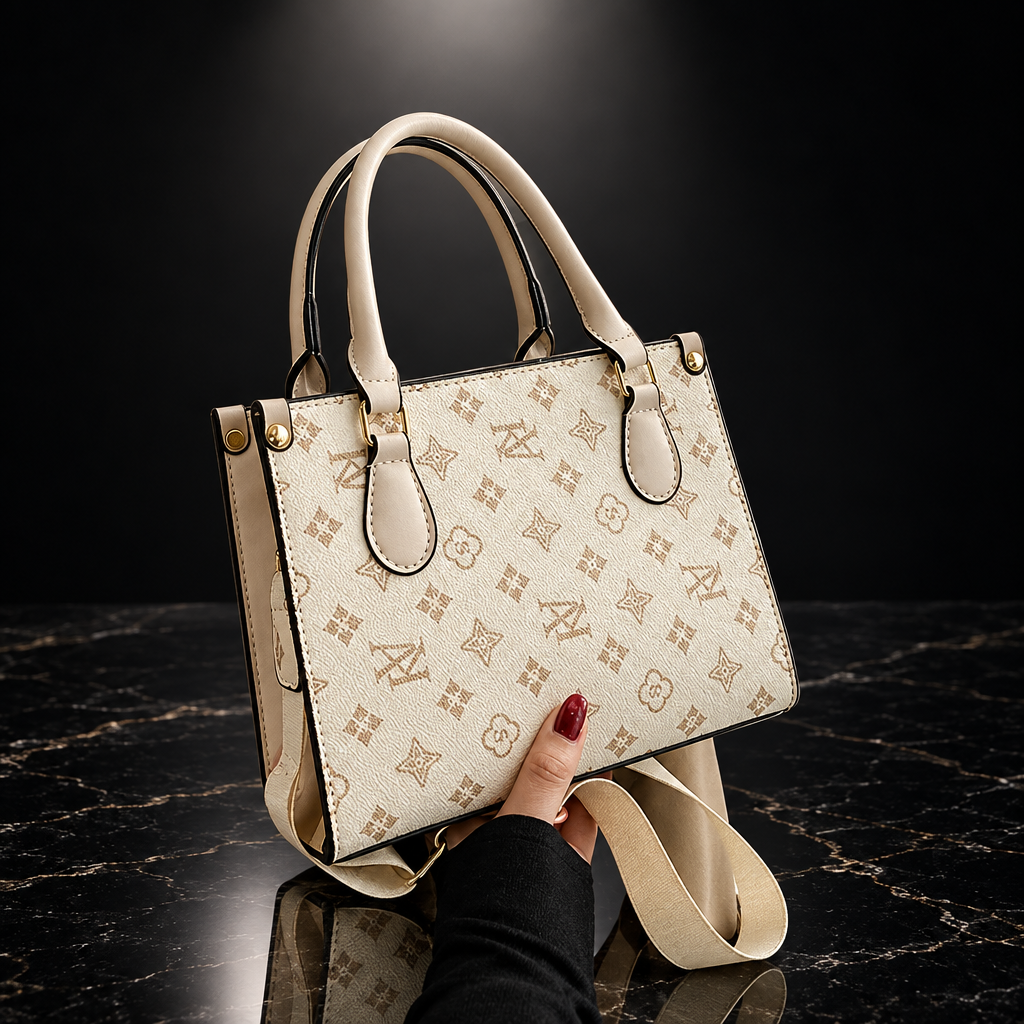 Retro Printed Convertible Handbag
