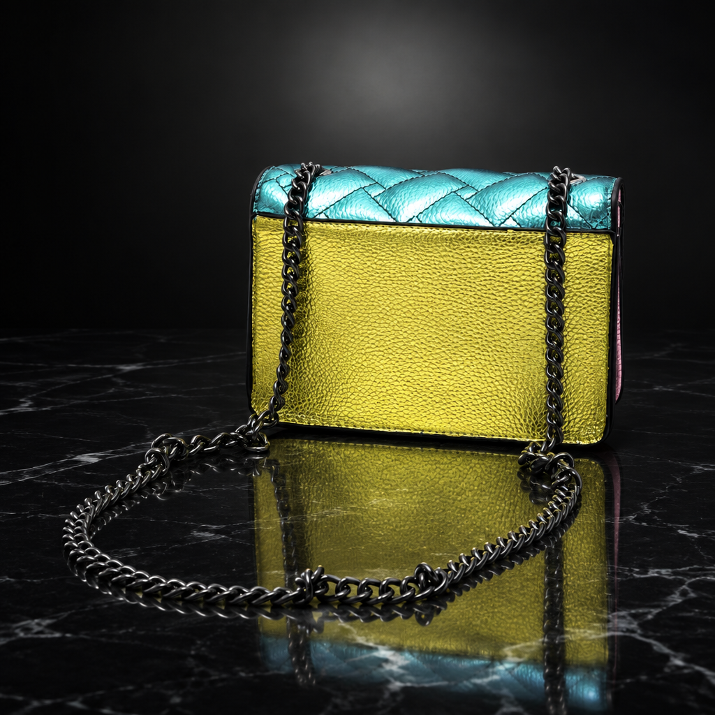 Metallic Patchwork Quilted Crossbody Bag