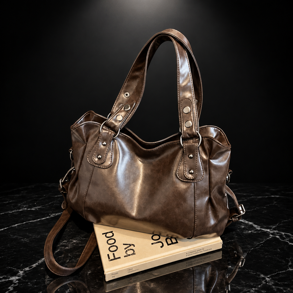 Oil Wax Leather Tote Bag with 3-Way Carry