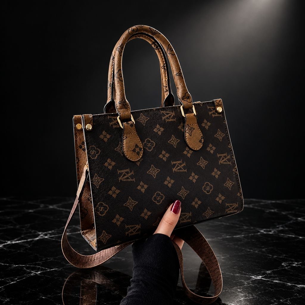 Retro Printed Convertible Handbag