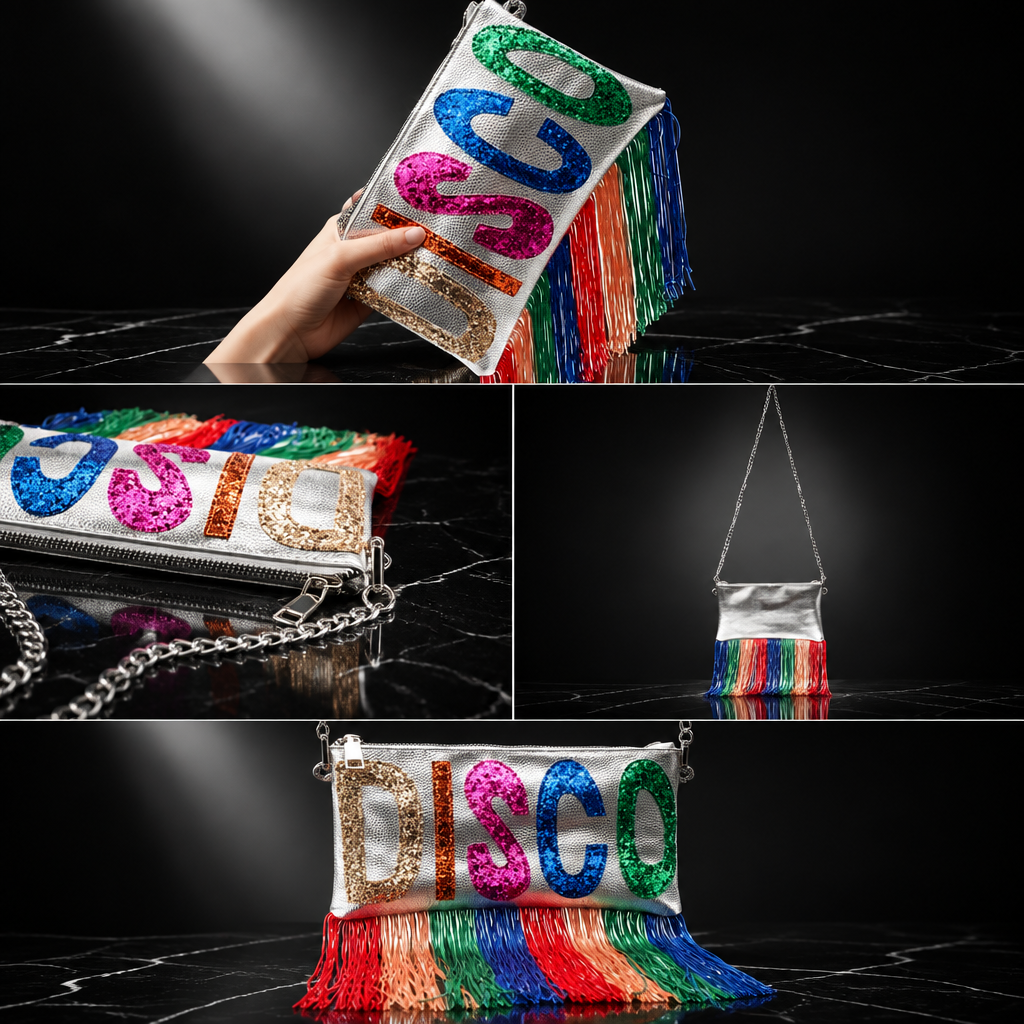 Retro Disco Metallic Clutch Bag
