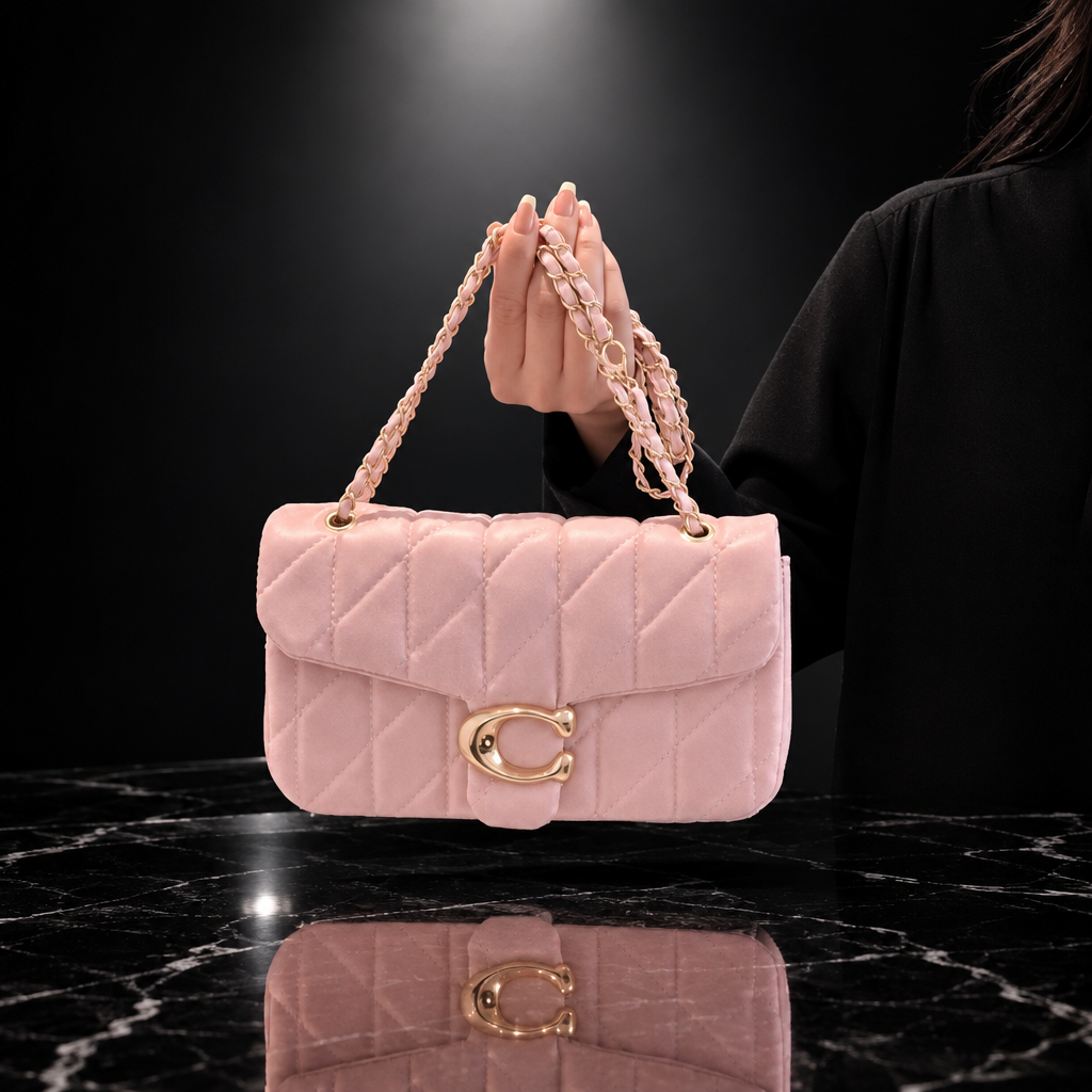 Rhombic Chain Crossbody Bag with Quilted Design