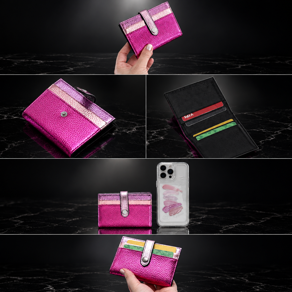 Metallic Fold Clip Wallet