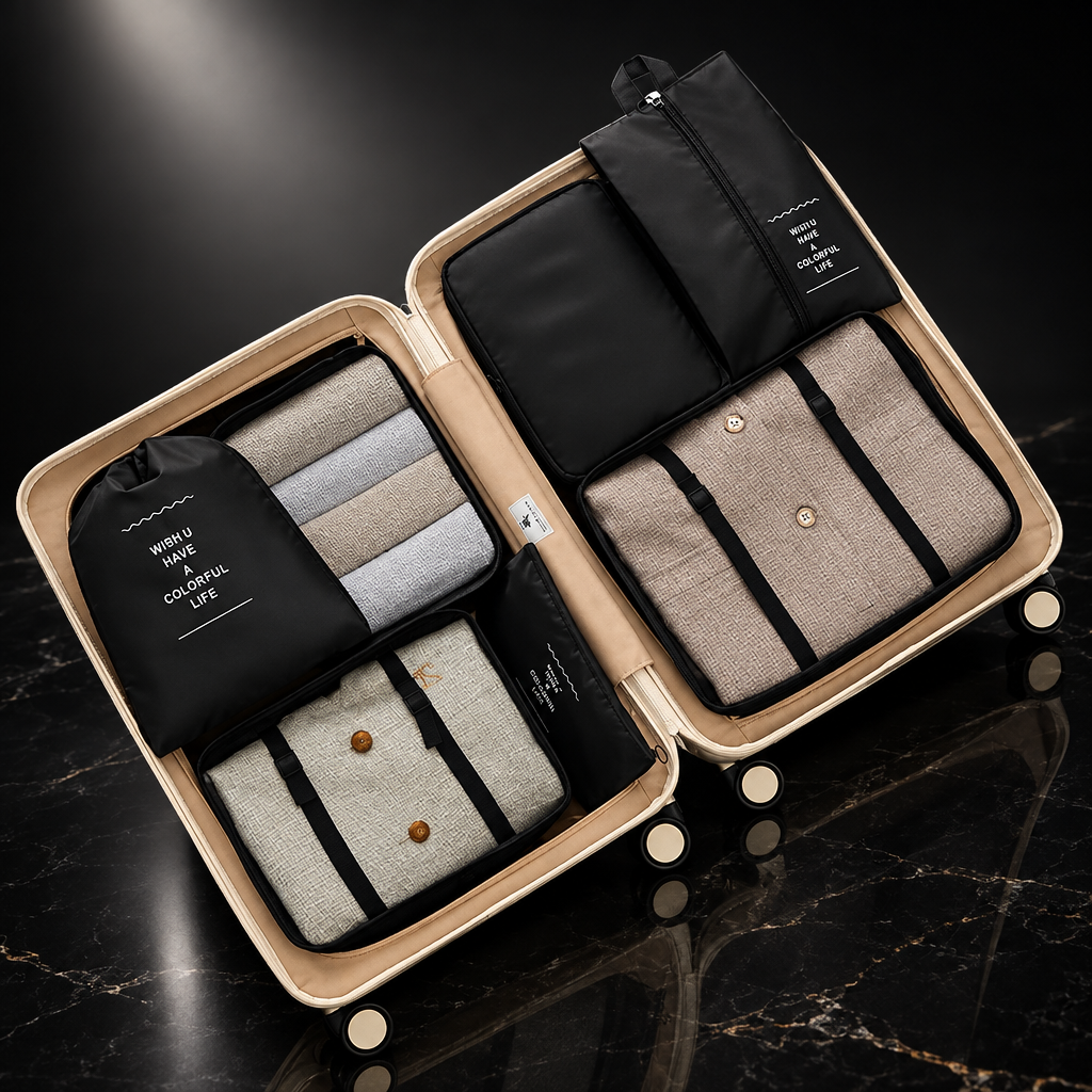 7-Piece Packing Cube Set with Shoe Bag