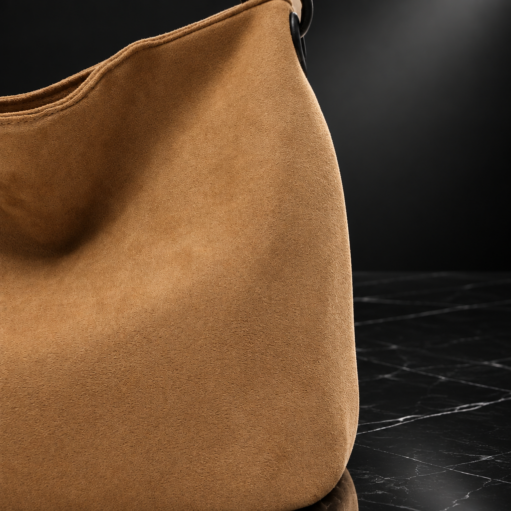 Faux-Suede Hobo Shoulder Bag