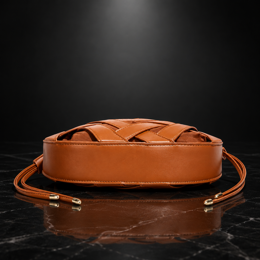 Faux-Leather Drawstring Handbag