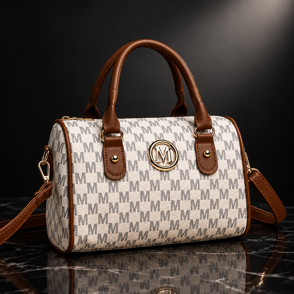Faux Leather Alphabet Crossbody Bag