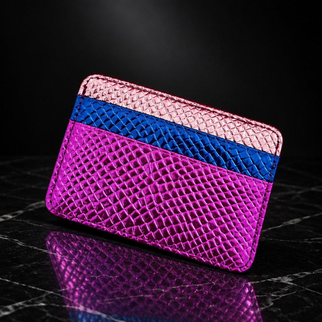 Faux Leather Metallic RFID-Blocking Wallet