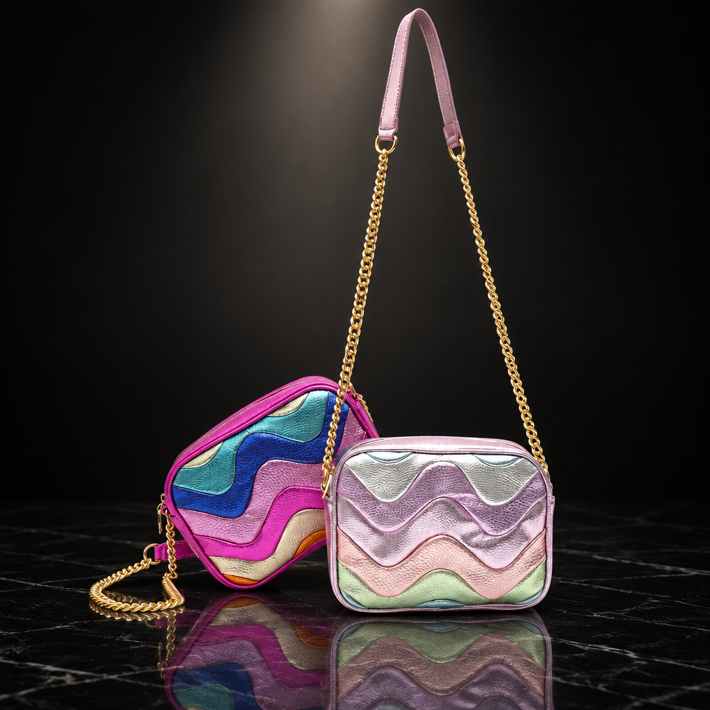 Retro Ripple-Stripe Crossbody
