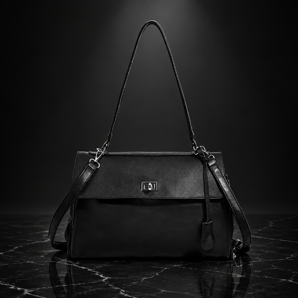 Braided-Detail Washed Shoulder Bag
