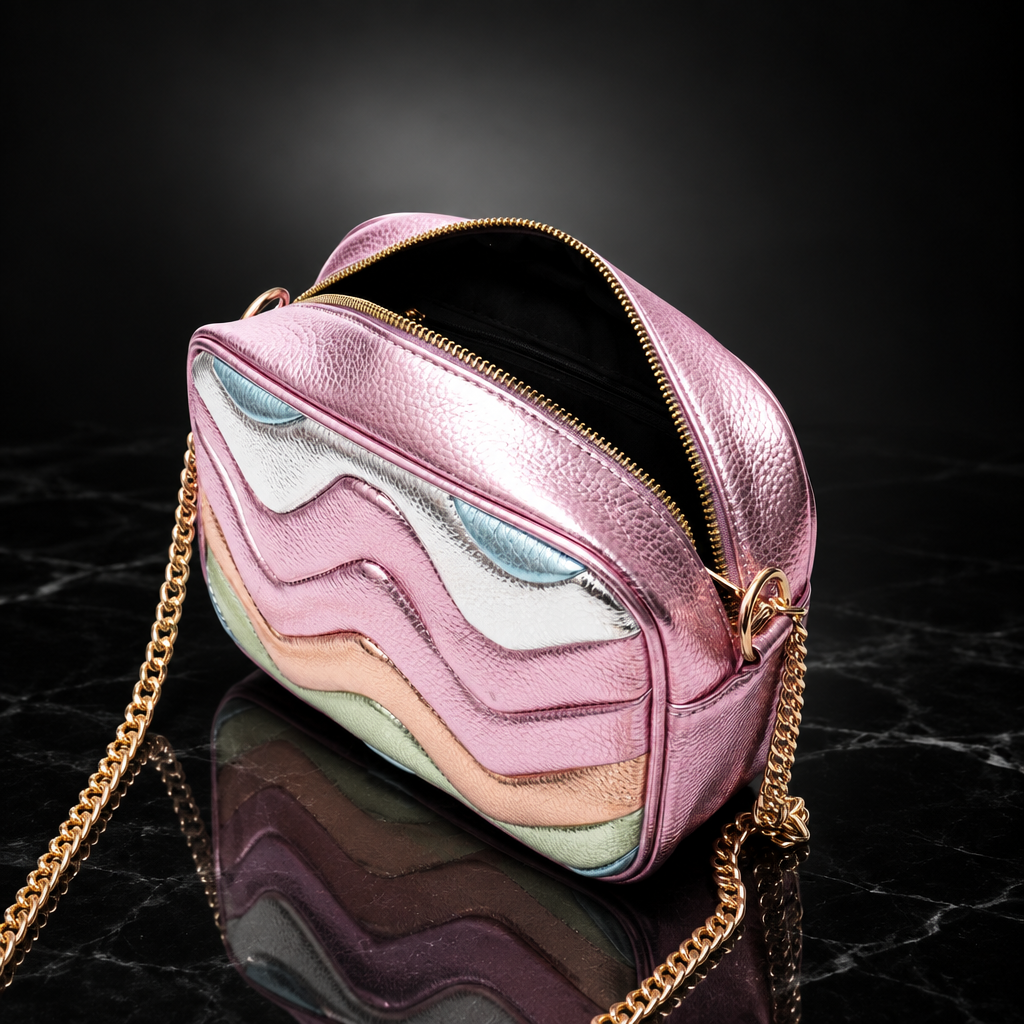 Retro Ripple-Stripe Crossbody