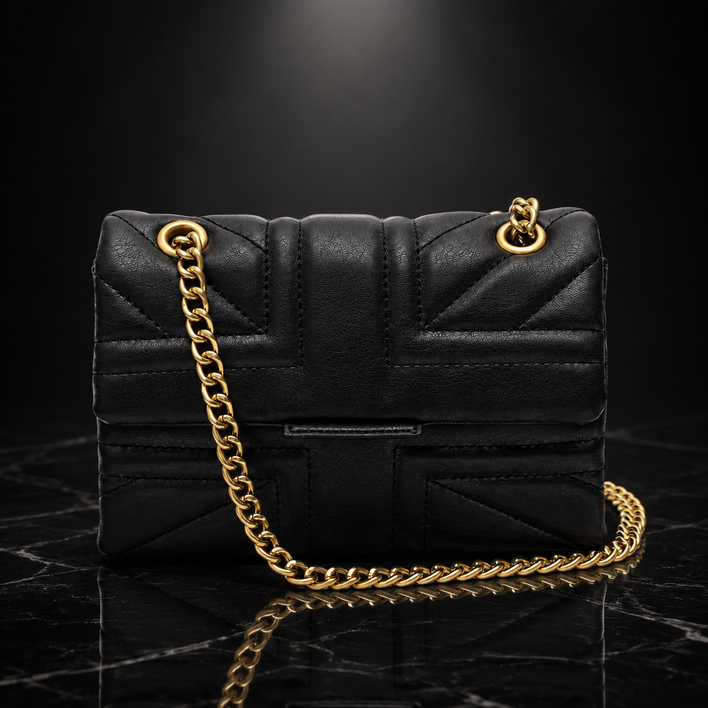 Quilted Metallic Flap Shoulder Bag
