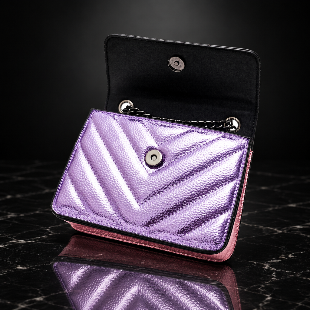 Metallic Patchwork Quilted Crossbody Bag