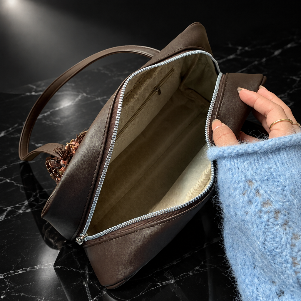 Open-Top Commuter Tote with Phone Pockets