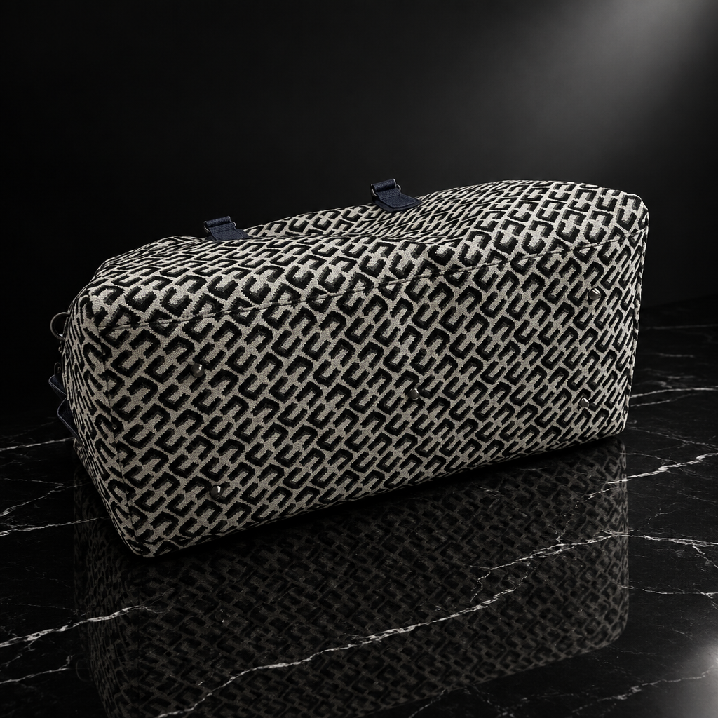 Letter-Print Oxford Carry-On Bag