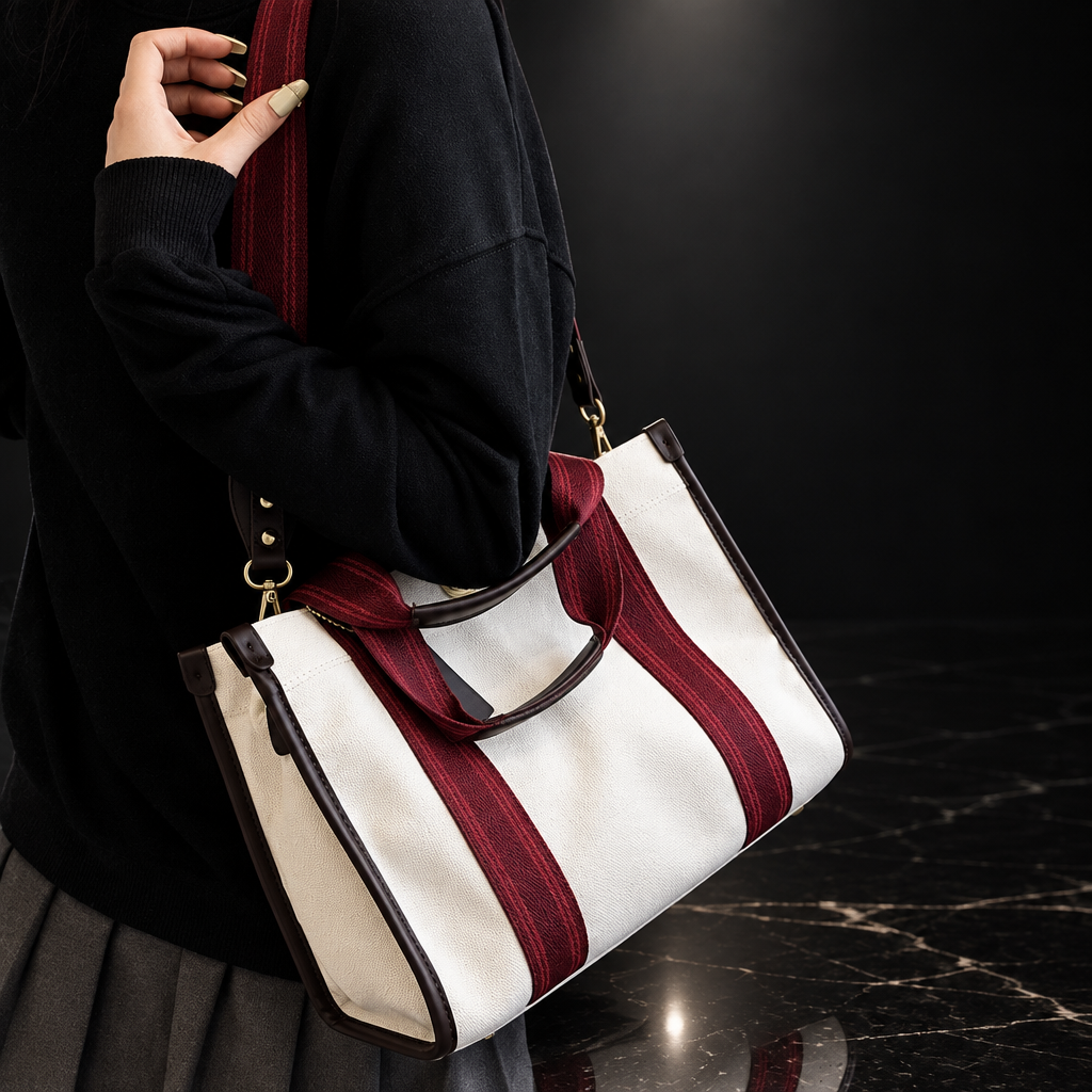 Contrast Canvas Tote Bag