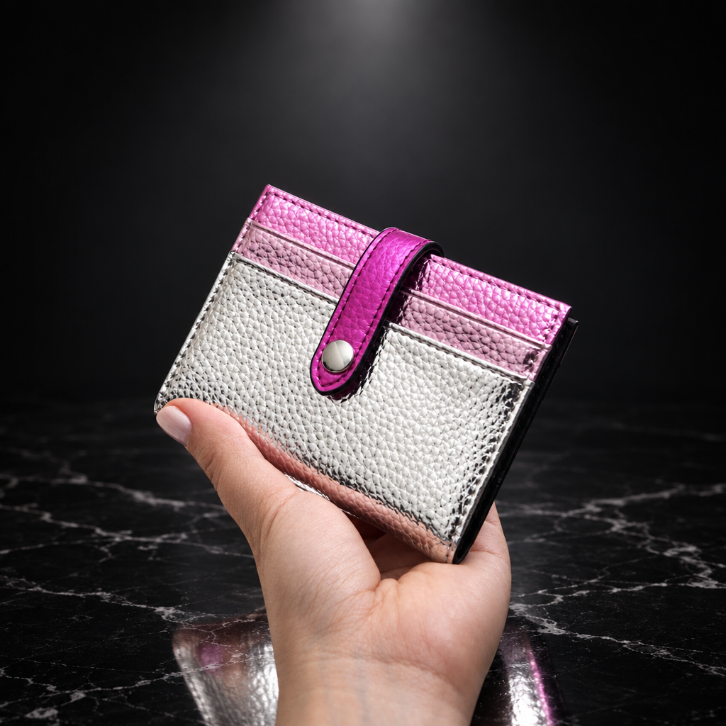 Metallic Fold Clip Wallet