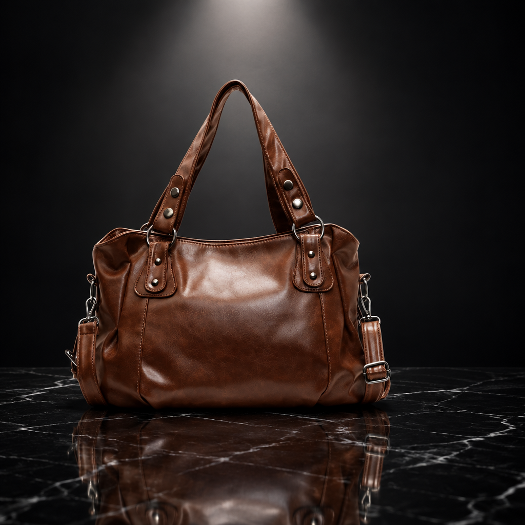 Oil Wax Leather Tote Bag with 3-Way Carry
