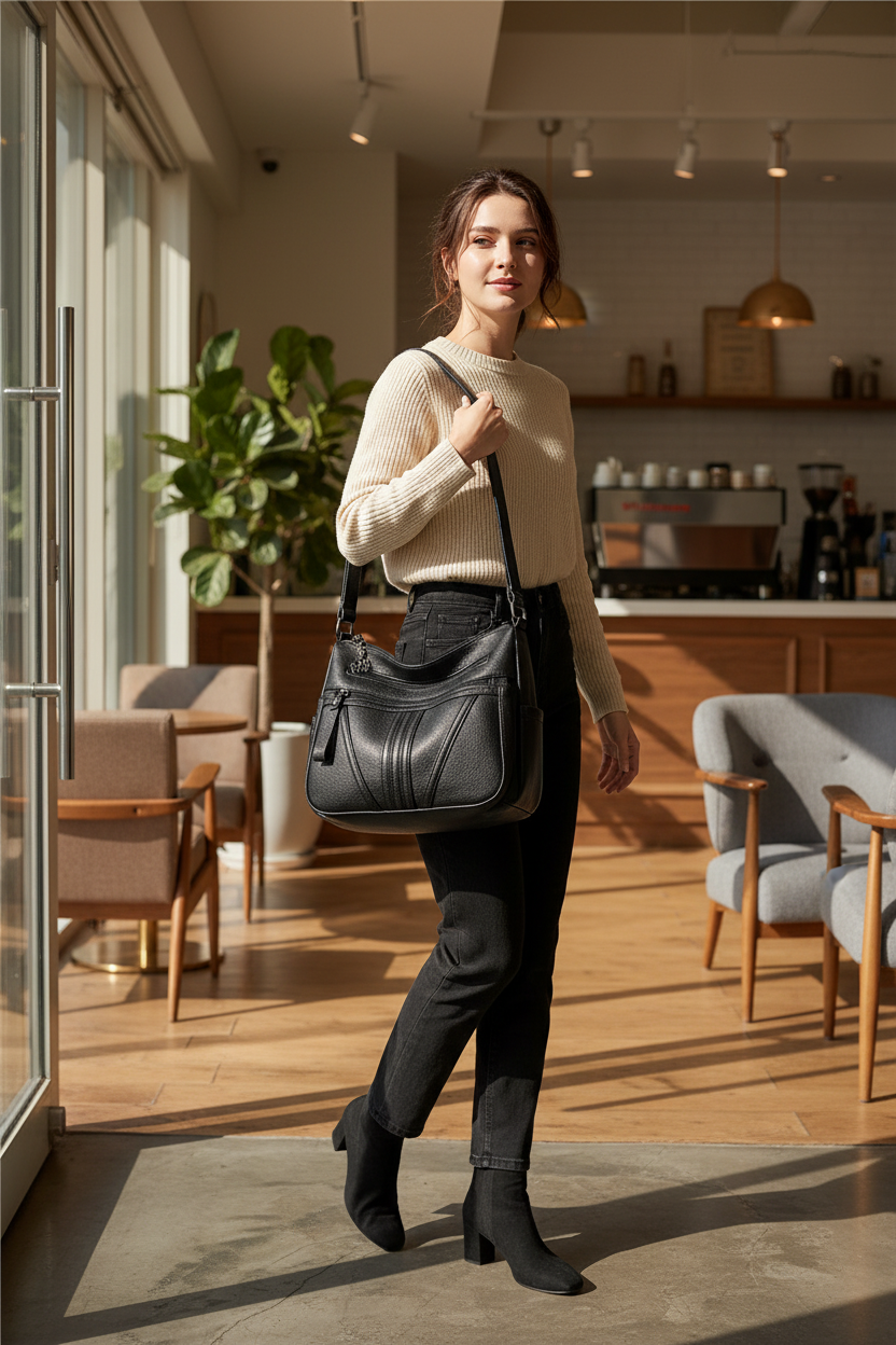 Juno shoulder bag lobby lifestyle