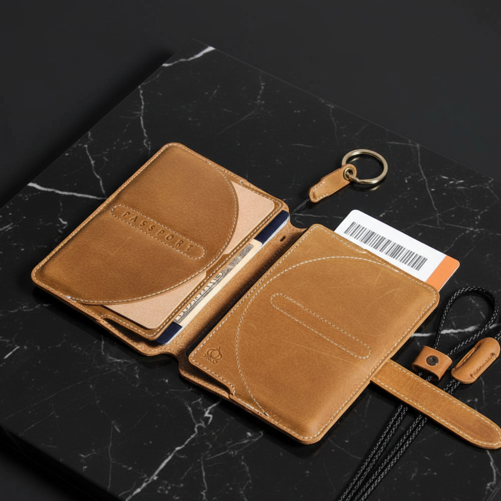 Leather passport holder preview 3