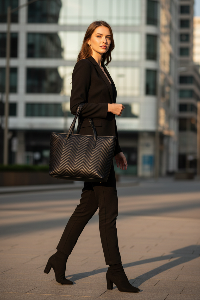 Wave Embroidered Tote Shoulder Bags product image 12