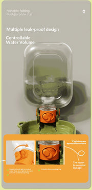 Dual-Use Folding Portable Pet Travel Feeder
