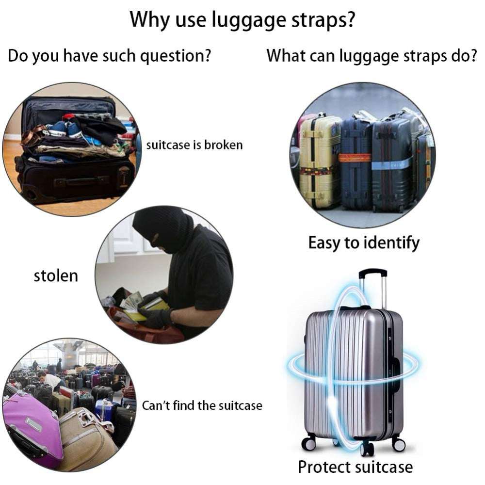 7 Colors Adjustable Nylon Lock Travel Luggage Strap product image 6