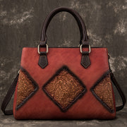 Top Layer Cowhide Retro Tote Bag