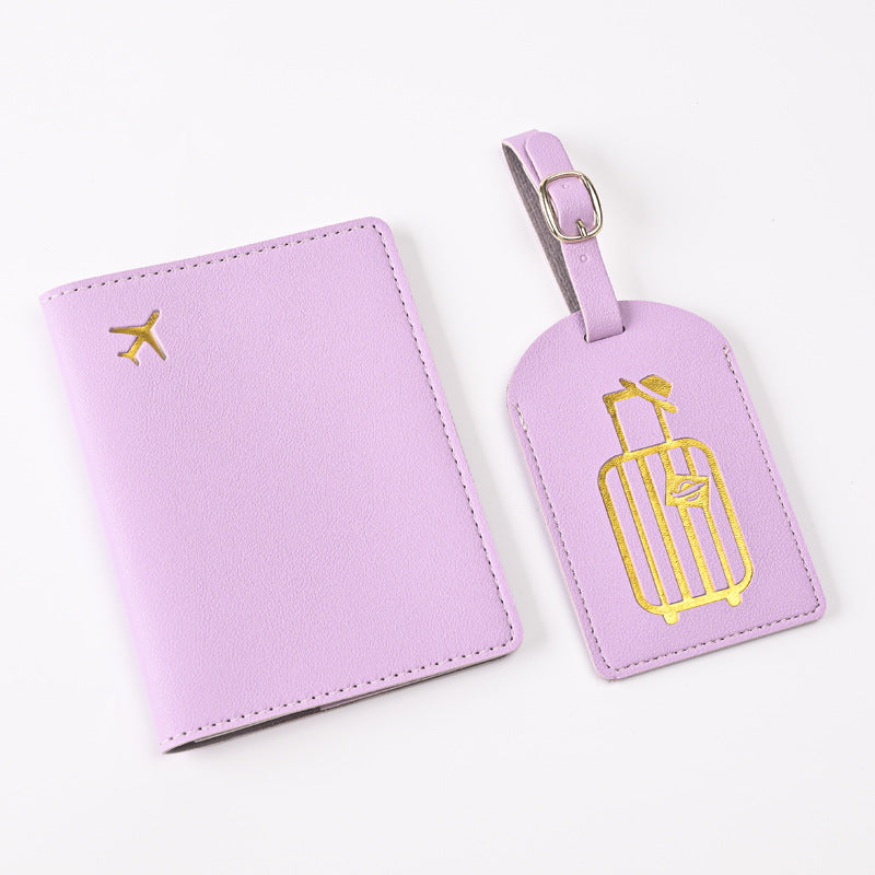 Creative Passport Holder & Luggage Tags – Light Purple Luggage