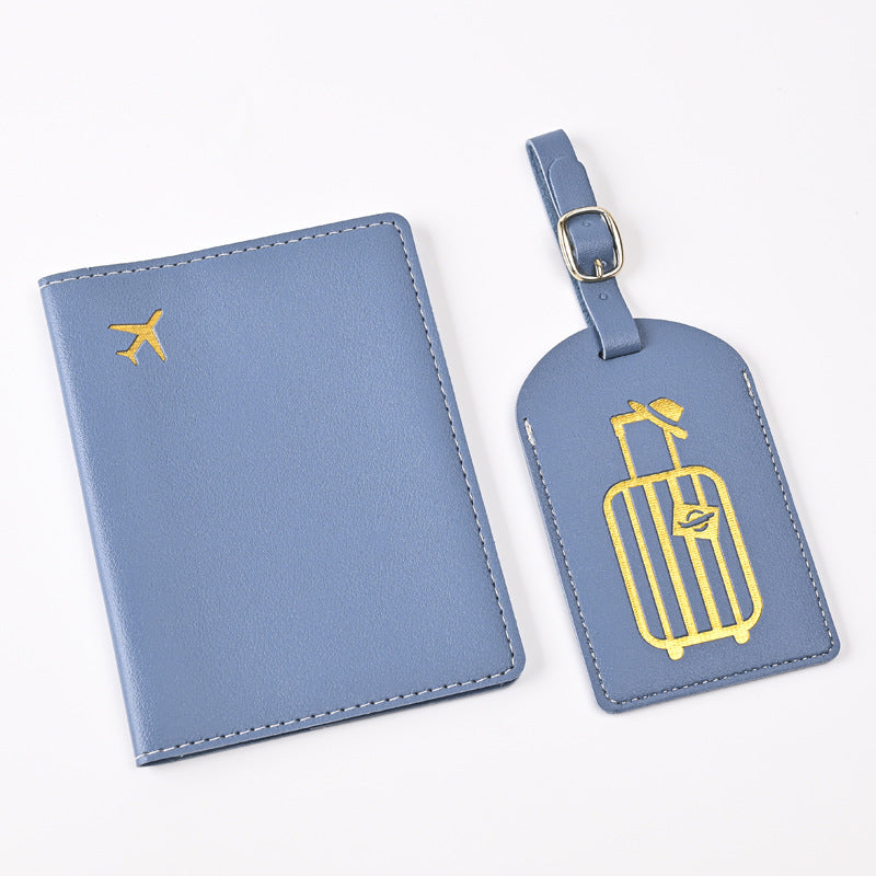 Creative Passport Holder & Luggage Tags – Light Blue Luggage