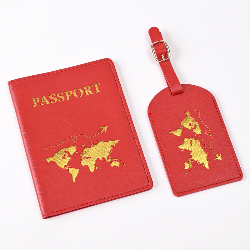 Creative Passport Holder & Luggage Tags – Red Map