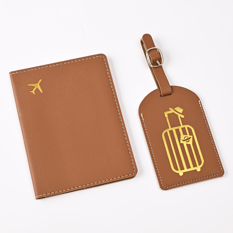 Creative Passport Holder & Luggage Tags – Light Brown Luggage