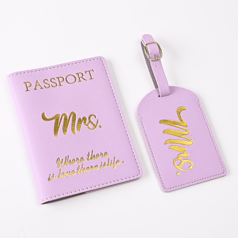 Creative Passport Holder & Luggage Tags – Light Purple Girl