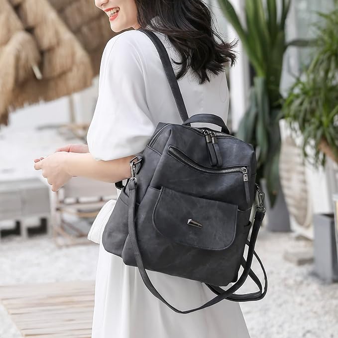Marbled Faux Multi-Pocket Backpack Backpacks product image 16