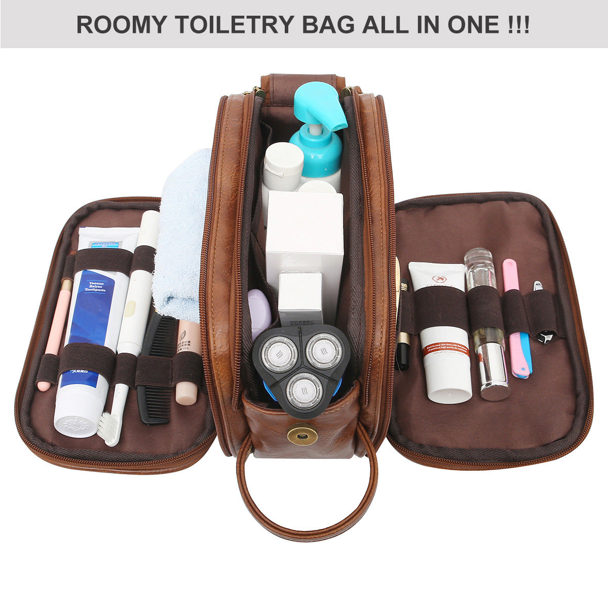 Faux Leather Toiletry & Organizer Cosmetics Bag Travel Organizer product image 5