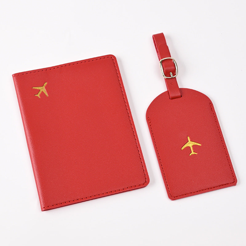 Creative Passport Holder & Luggage Tags – Red Plane
