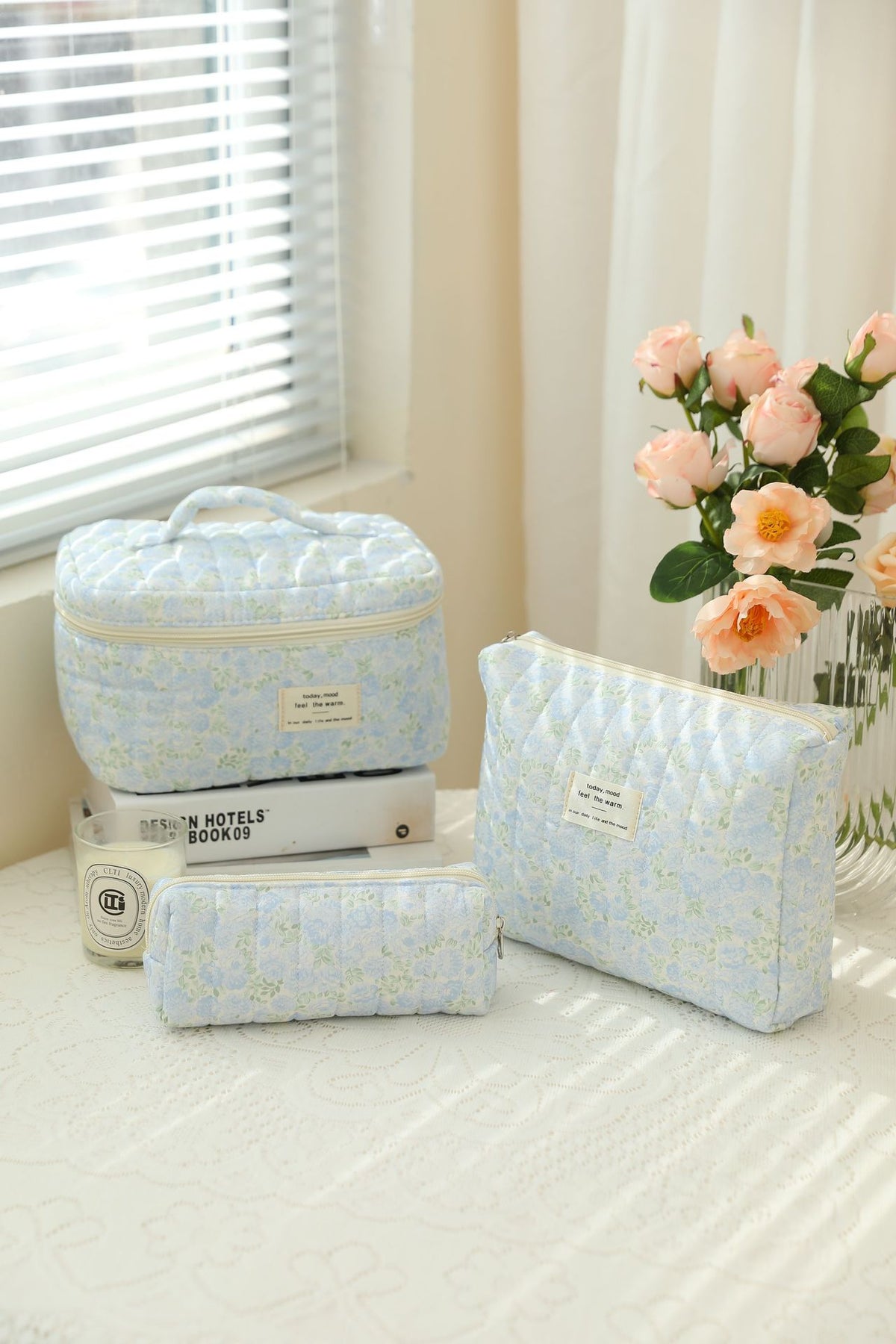 Noir Quilted Travel & Makeup Organizer