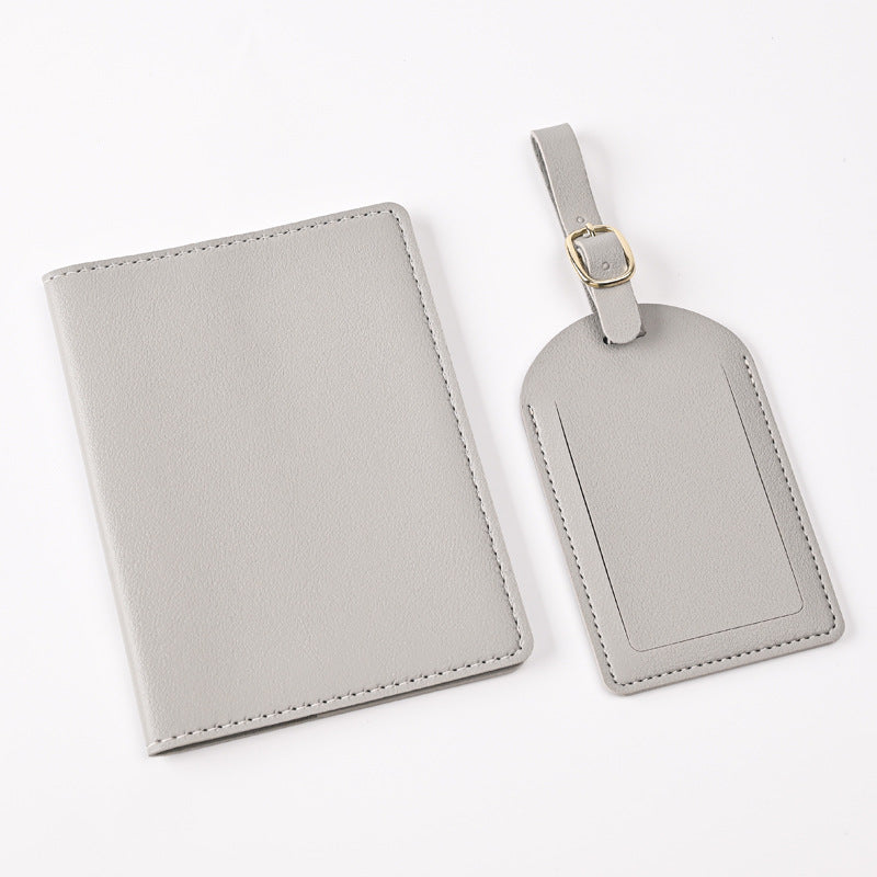 Creative Passport Holder & Luggage Tags – Light Gray Blank