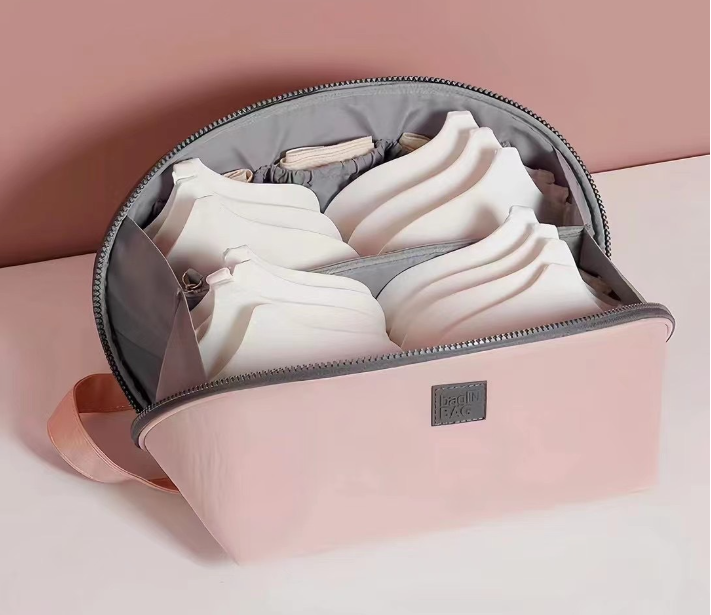 Side view of the Travel Portable Multi-Function Organizer showing the zippered compartments and durable fabric material.