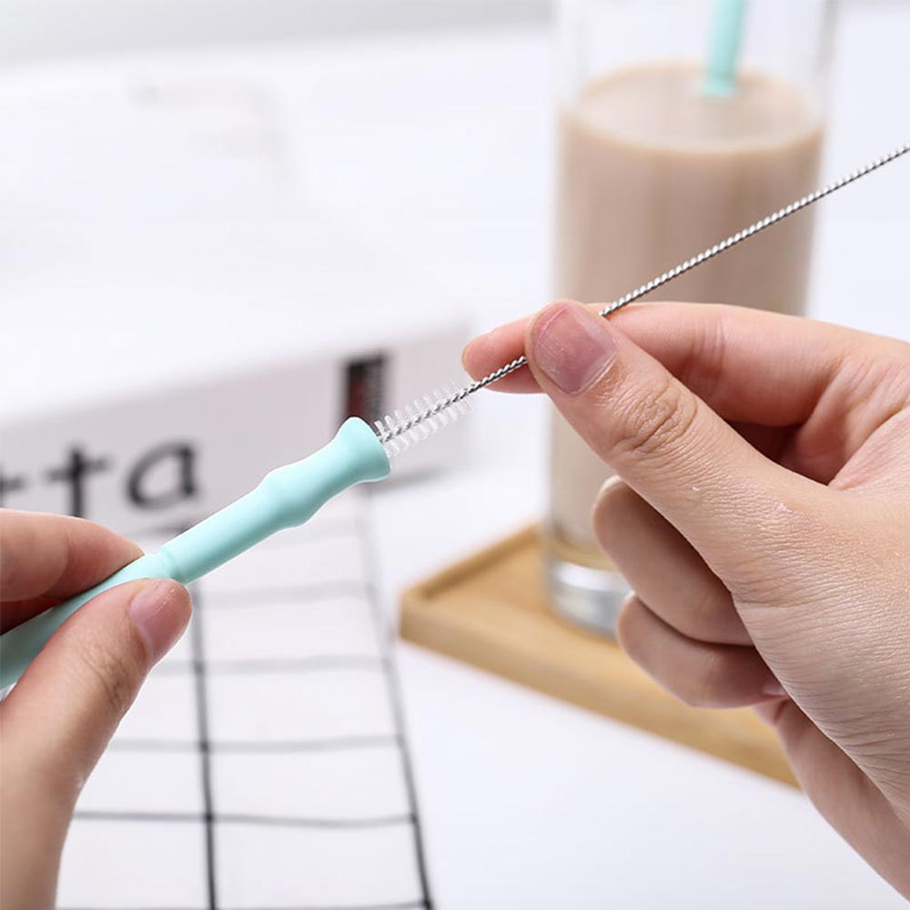 Collapsible Silicone Travel Straw with Case