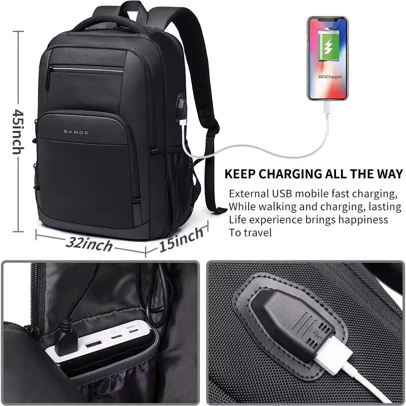 BANGE Casual Commuter USB Backpack