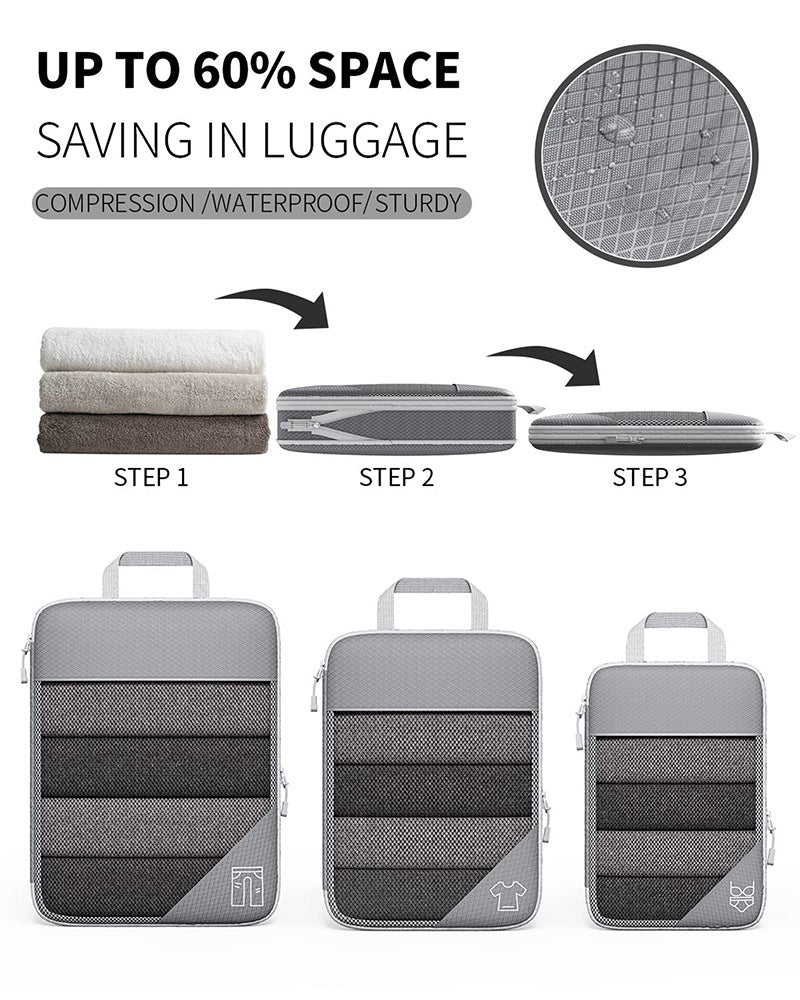 3-6 Piece Travel Compression Storage Bag Set