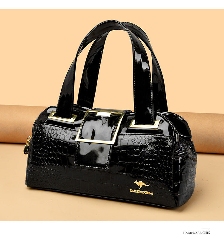 Imitation Crocodile-Skin Hand Bag