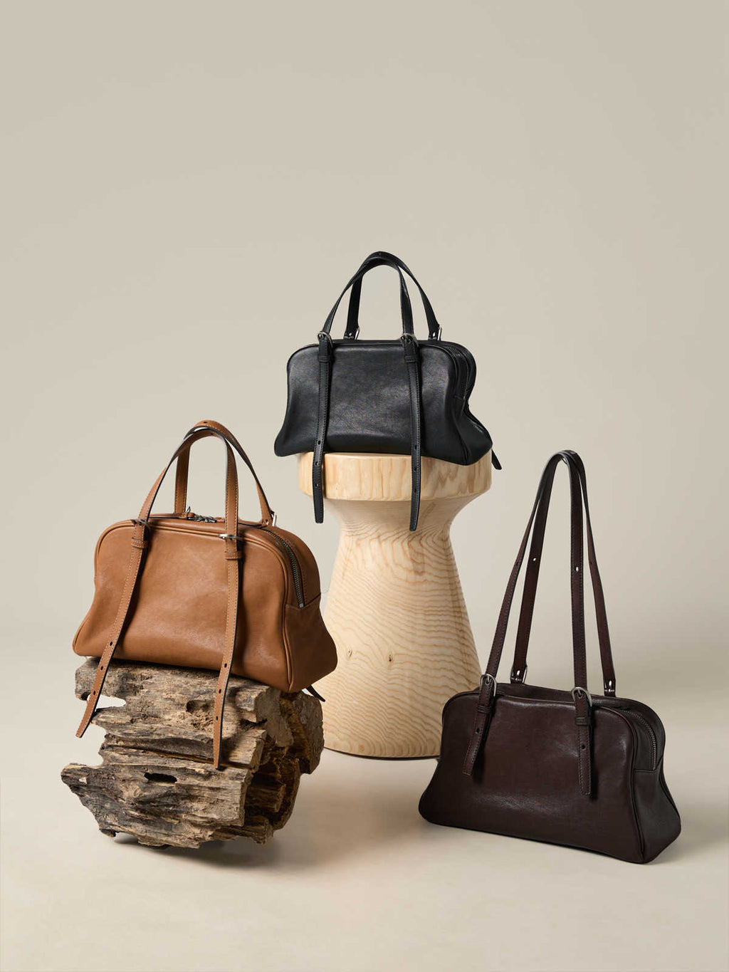 Bowlingtasche aus pflanzlich gegerbtem Leder